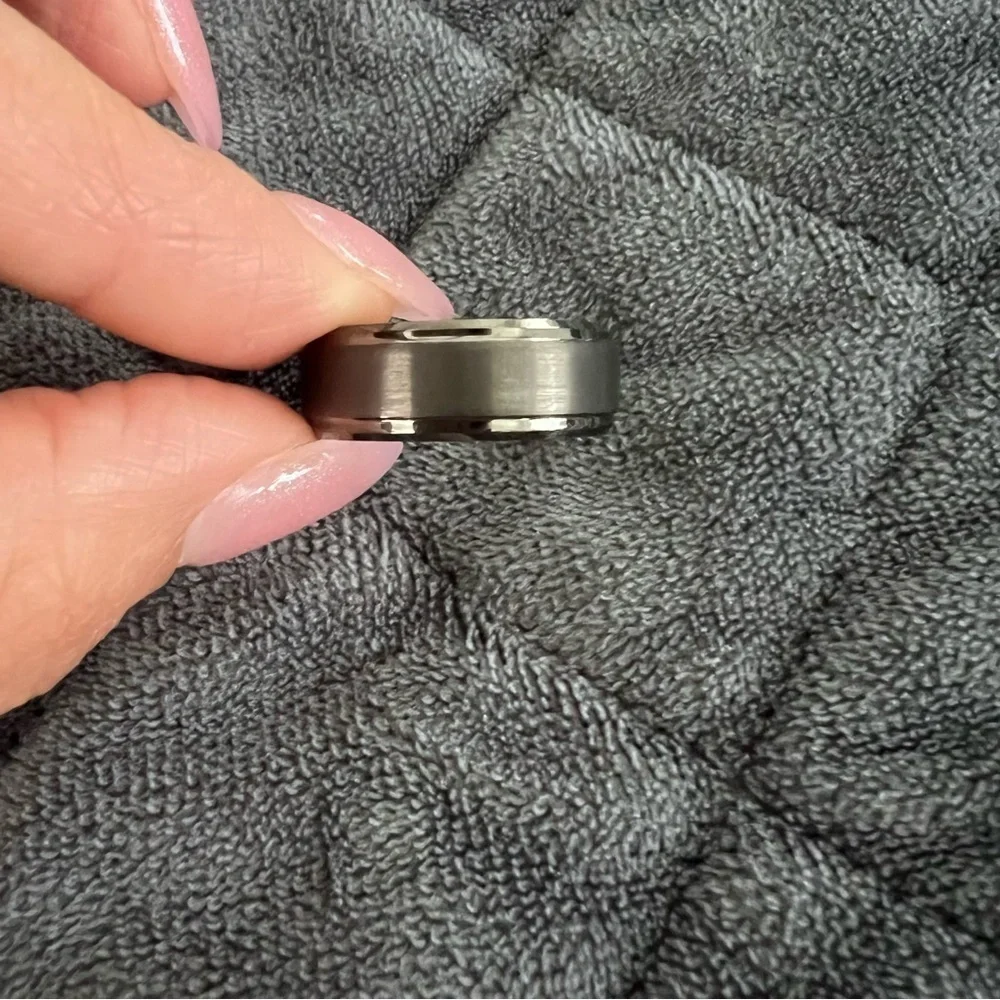 Tungsten carbide wedding band ring 8mm 9.5 gray